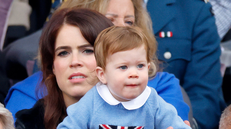 August Philip Hawke Brooksbank with Princess Eugenie