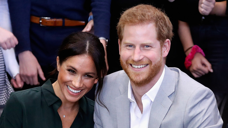 Prince Harry and Meghan Markle share a laugh