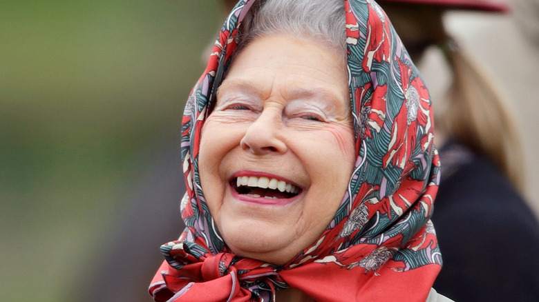 Queen Elizabeth laughing