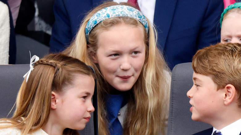 Savannah Phillips with Princess Charlotte and Prince George