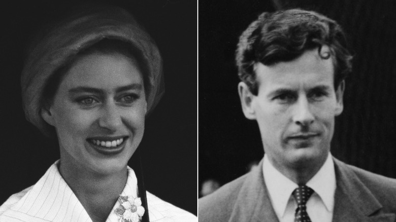 Young Princess Margaret smiling next to Peter Townsend 