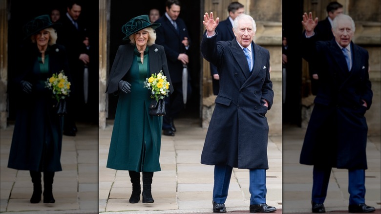 The King and Queen at Easter Service