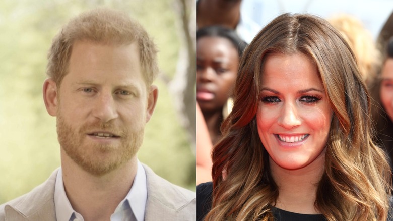 Split close-up images of Prince Harry and Caroline Flack