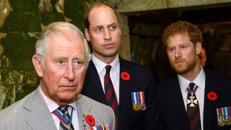 Prince Charles with sons William and Harry. 