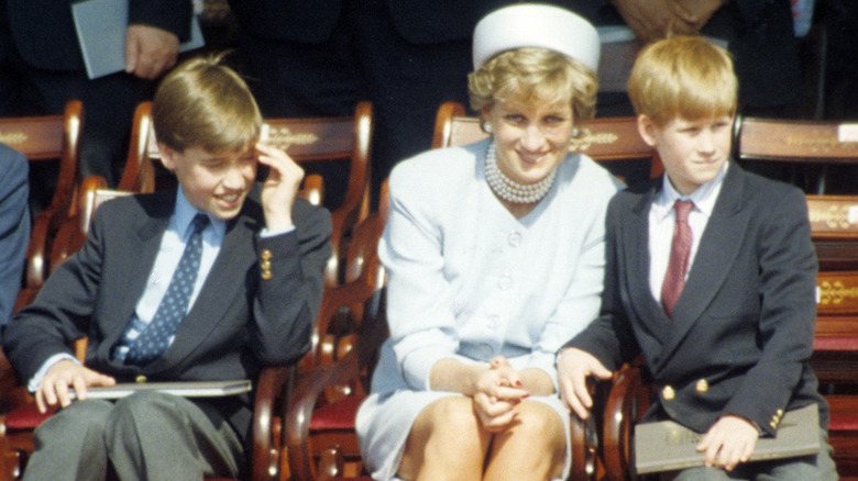 Prince William, Princess Diana, Prince Harry group shot