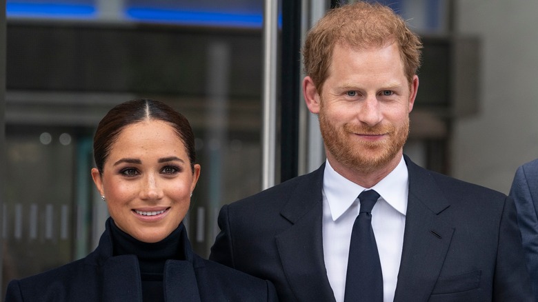 Meghan Markle and Prince Harry side by side smiling