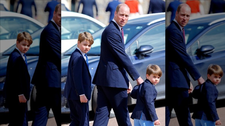 Prince William walking with his sons