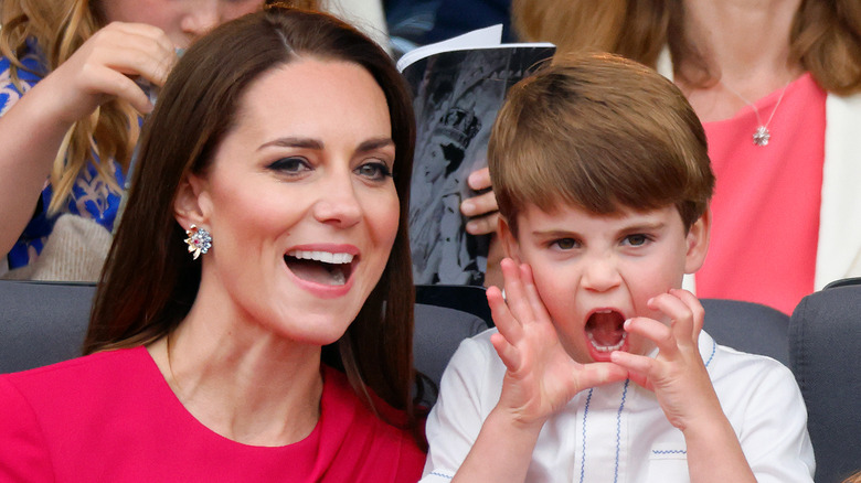 Kate Middleton sits with Prince Louis at the Platinum Jubilee