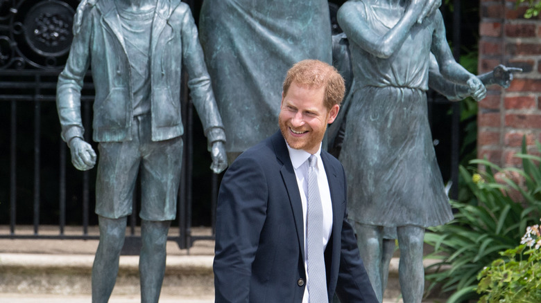 Harry when he helped unveil Princess Diana statue