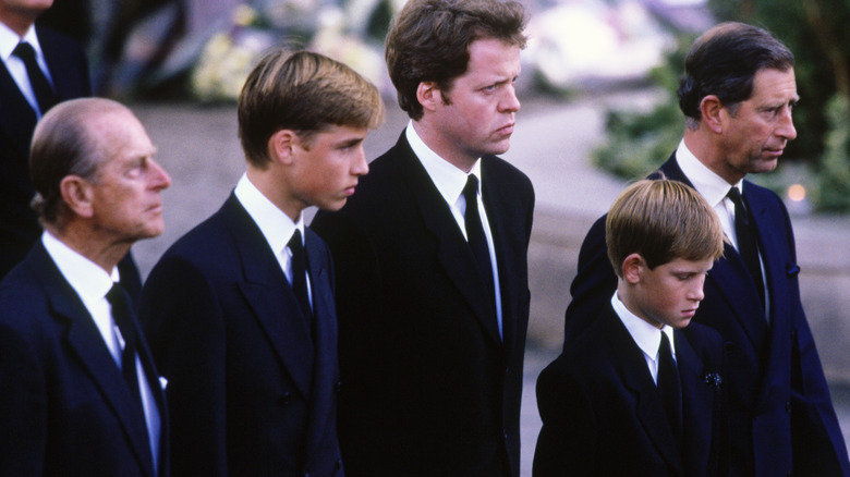 William and Harry Diana's Funeral