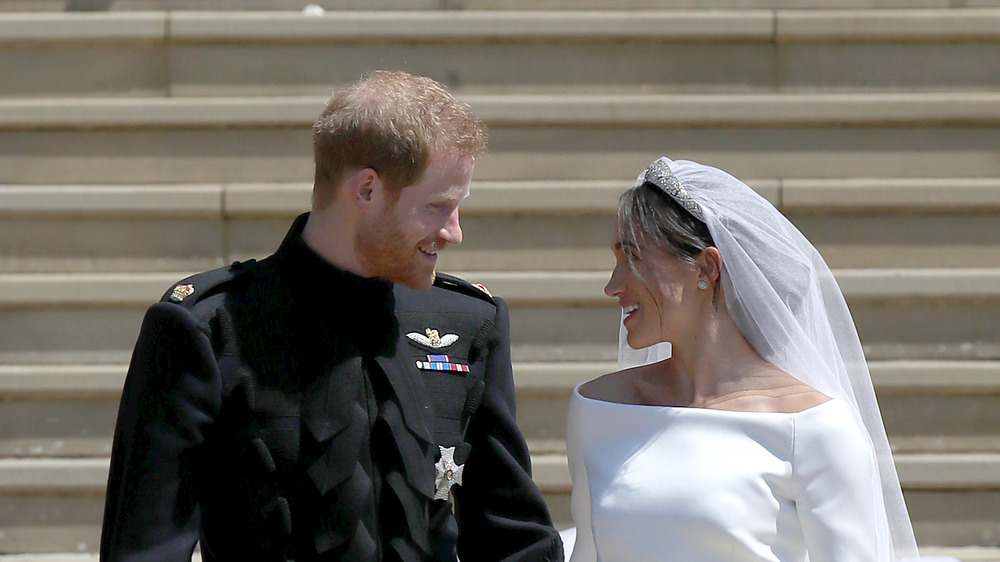 Meghan Markle and Prince Harry on their wedding day