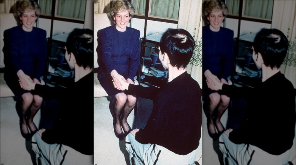 Princess Diana with AIDS patient