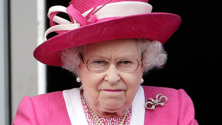 Queen Elizabeth II looking angry