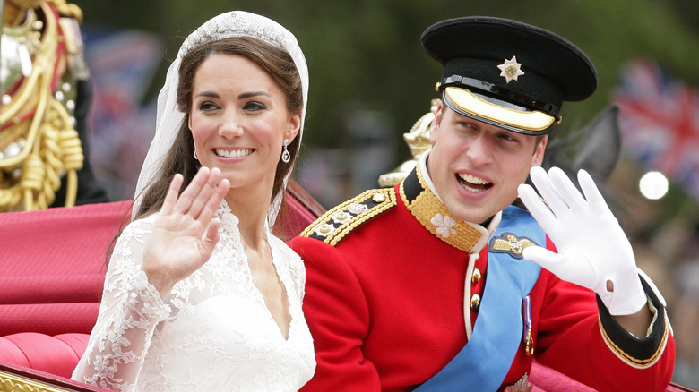 Kate Middleton and Prince William on their wedding day