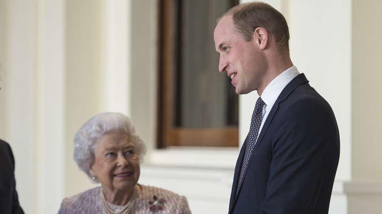 Queen Elizabeth and Prince William during an event. 