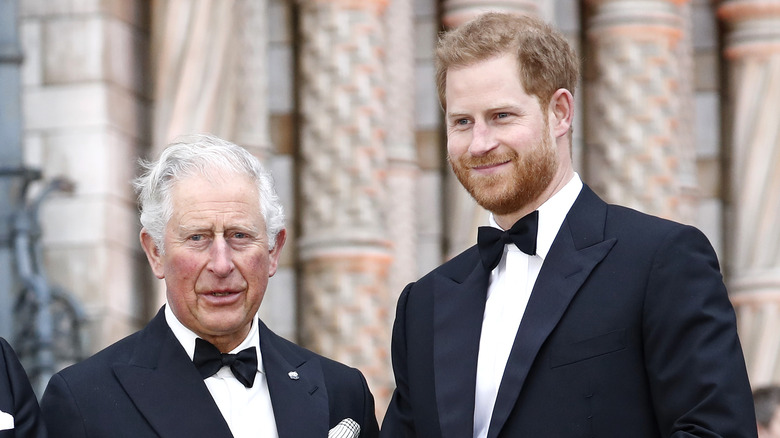 Prince Harry with father Prince Charles. 