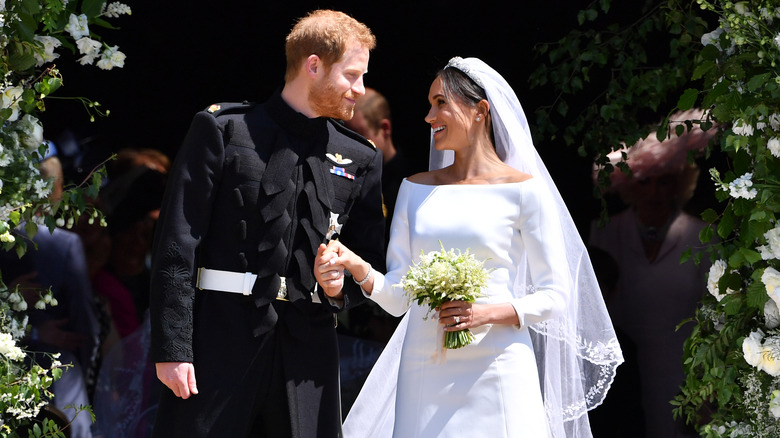 Prince Harry and Meghan Markle at the 2018 royal wedding