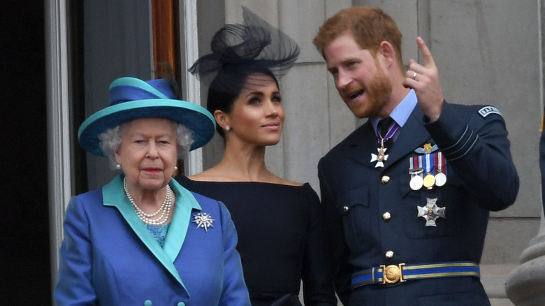 Queen Elizabeth, Meghan Markle, Prince Harry balcony Buckingham Palace 2019