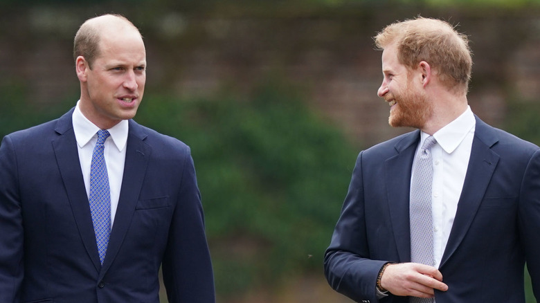 Prince William and Prince Harry walking