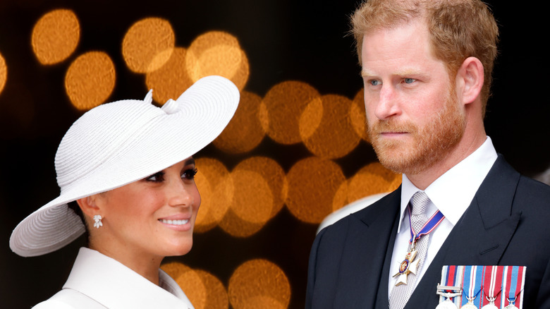 Meghan Markle and Prince Harry attend the Platinum Jubilee