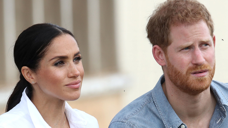 Meghan Markle and Prince Harry sitting