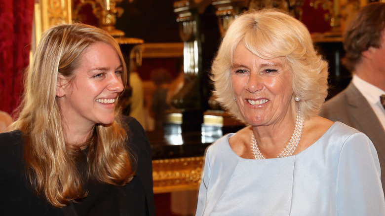 Camilla, Queen Consort, smiling with her daughter, Laura Lopes