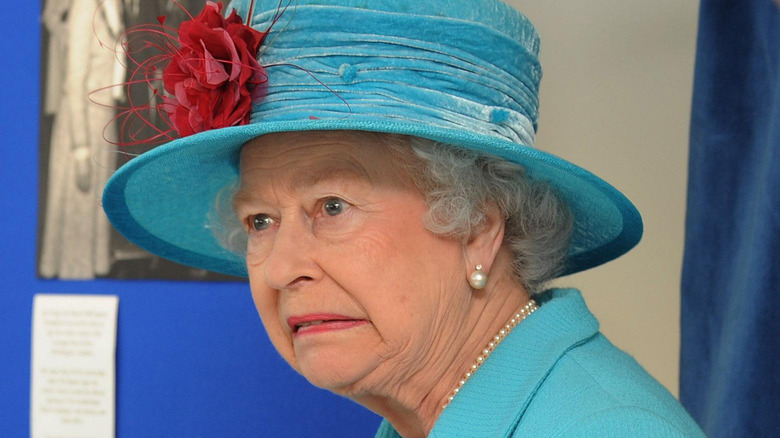 Queen Elizabeth II frowning 