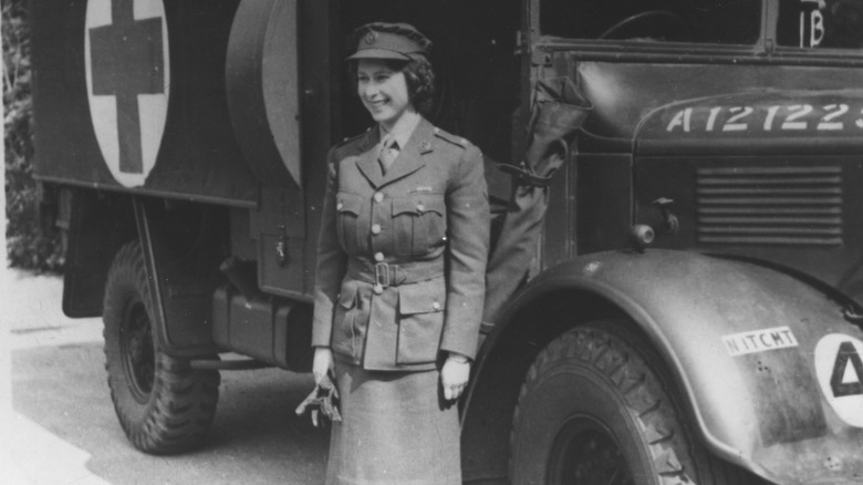 Queen Elizabeth with Red Cross, 1945