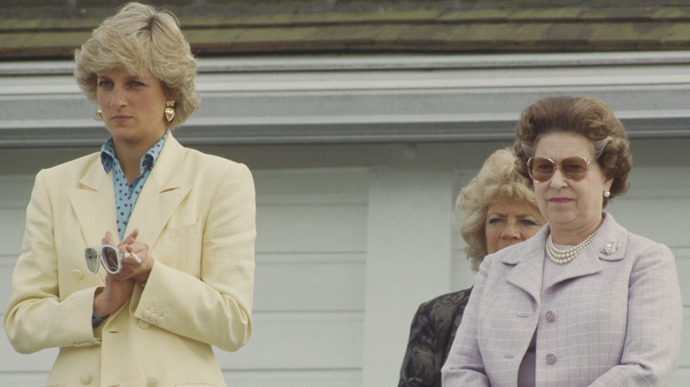 Princess Diana and Queen Elizabeth II at an event 