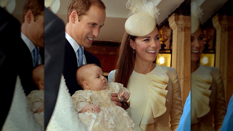 Prince George being baptized 