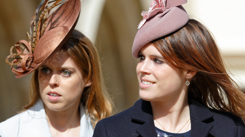 Princess Beatrice and Eugenie walking 