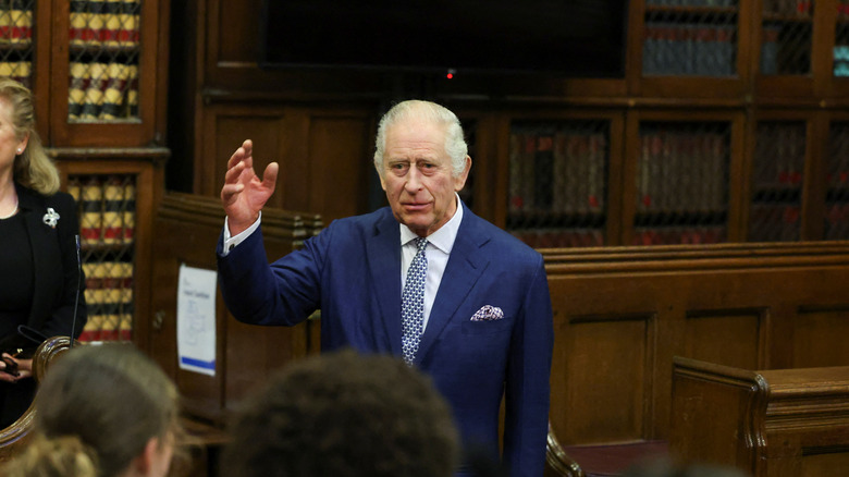 King Charles III giving a speech