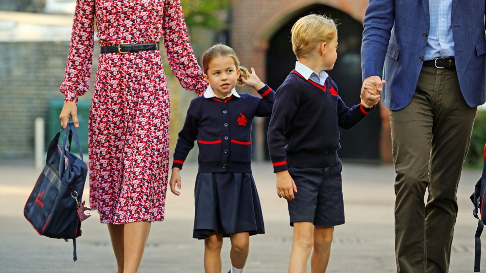 Princess Charlotte and Prince George going to school