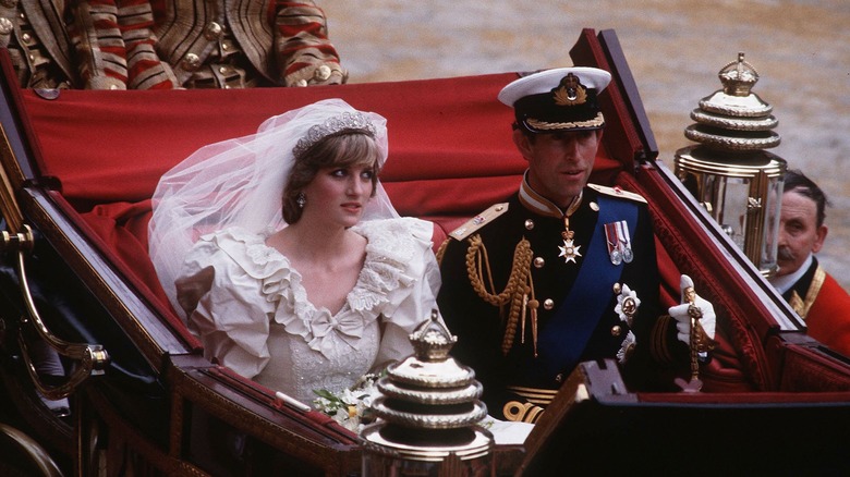 Diana and Charles on their wedding day