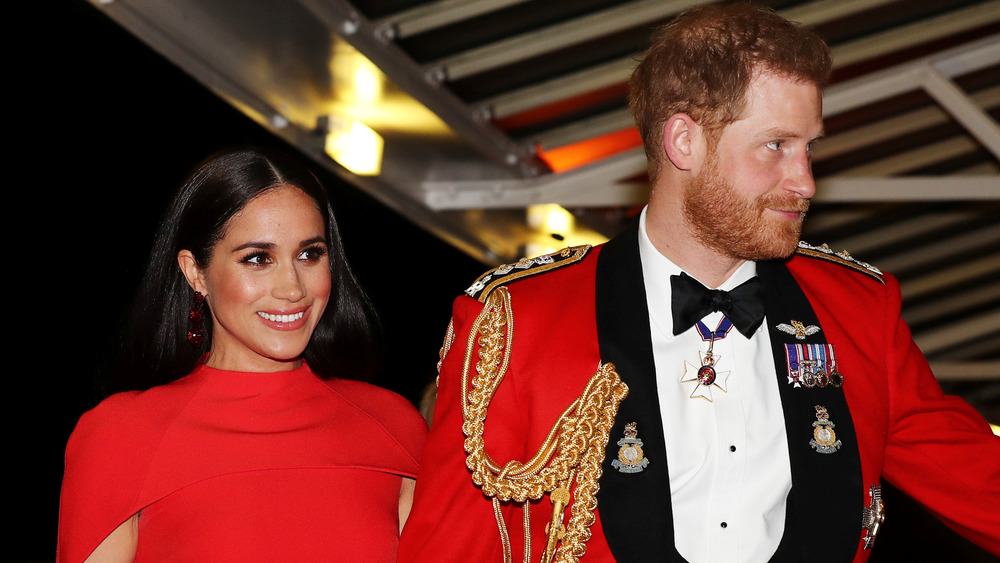 Meghan Markle and Prince Harry all dressed up for an event 