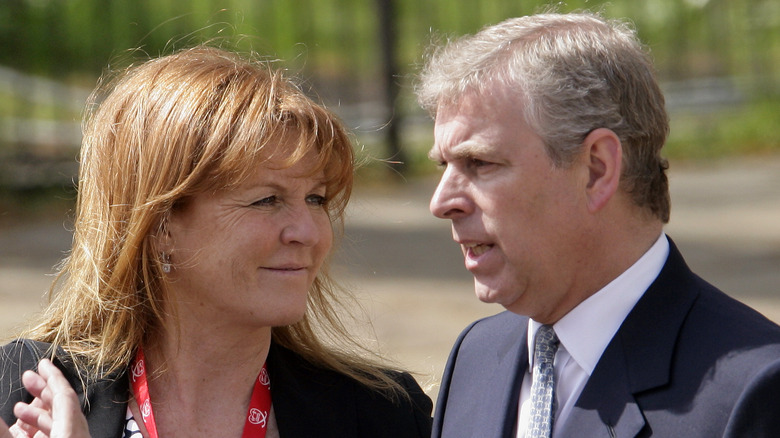 Prince Andrew and the Duchess of York talking