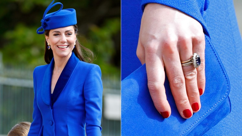 Kate on Easter with red nail polish