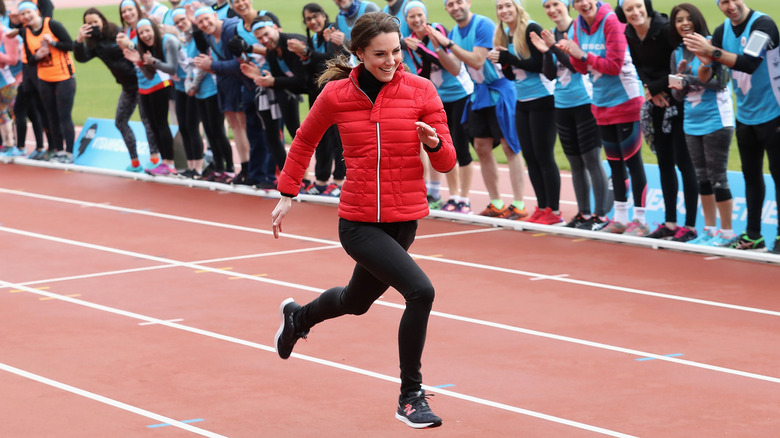 Princess Kate running on a track