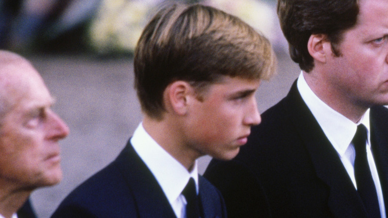 Prince William at Princess Diana's funeral