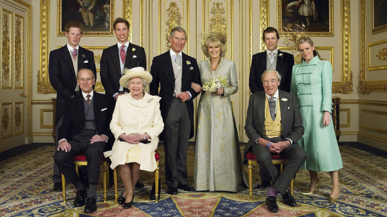 Royal family at Charles and Camilla's wedding 