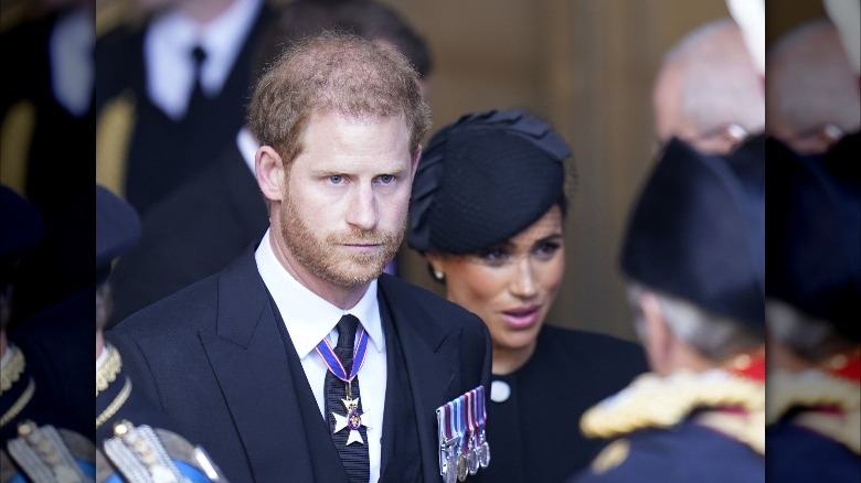 Harry and Meghan at the Queen's funeral