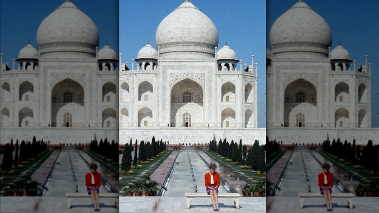 Princess Diana in front of the Taj Mahal