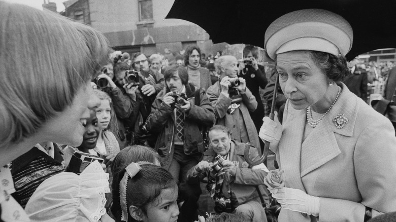 Queen Elizabeth on a walkabout 1970s