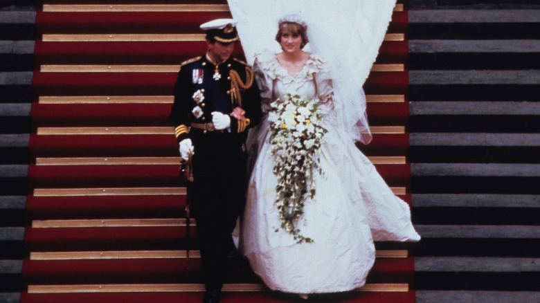 Prince and Princess of Wales on their wedding day