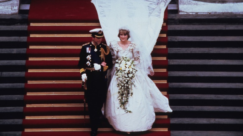 King Charles III and Diana Spencer wedding 