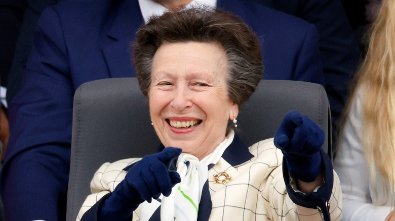 Princess Anne pointing fingers 