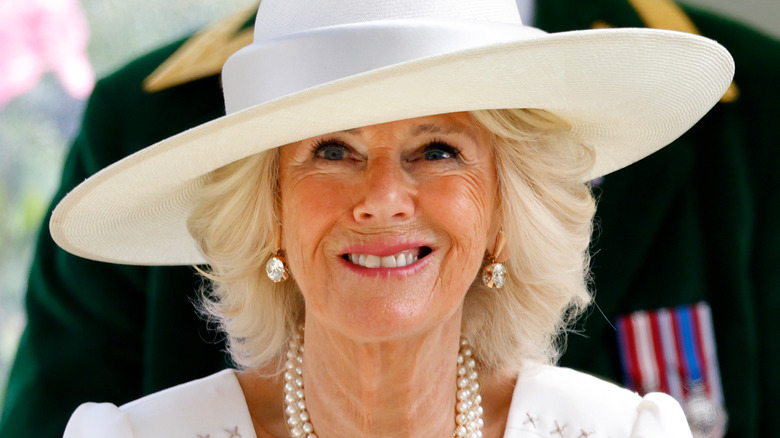 Camilla Parker Bowles in an all white outfit