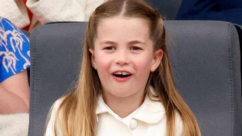 Princess Charlotte smiling at the Platinum Jubilee