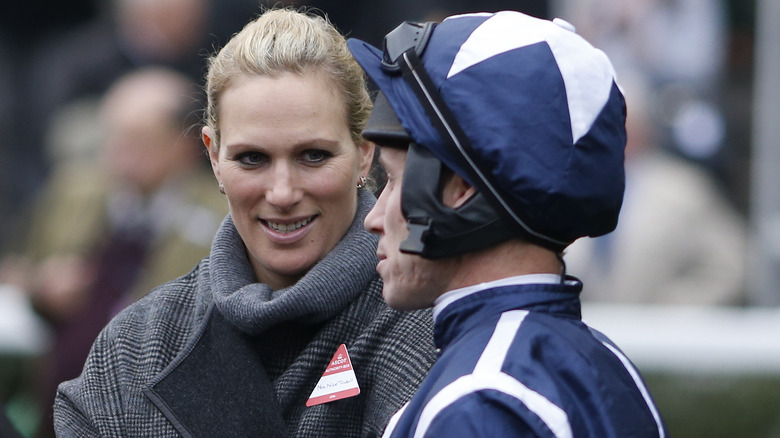 Zara Tindall and Richard Johnson at race