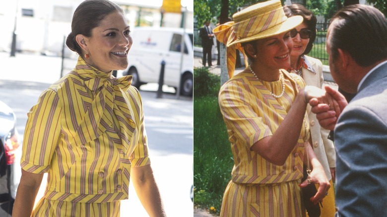 Crown Princess Victoria in 2017 and Queen Silvia in 1978